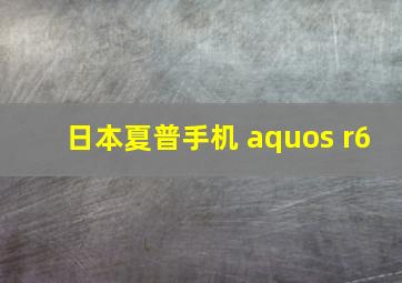 日本夏普手机 aquos r6